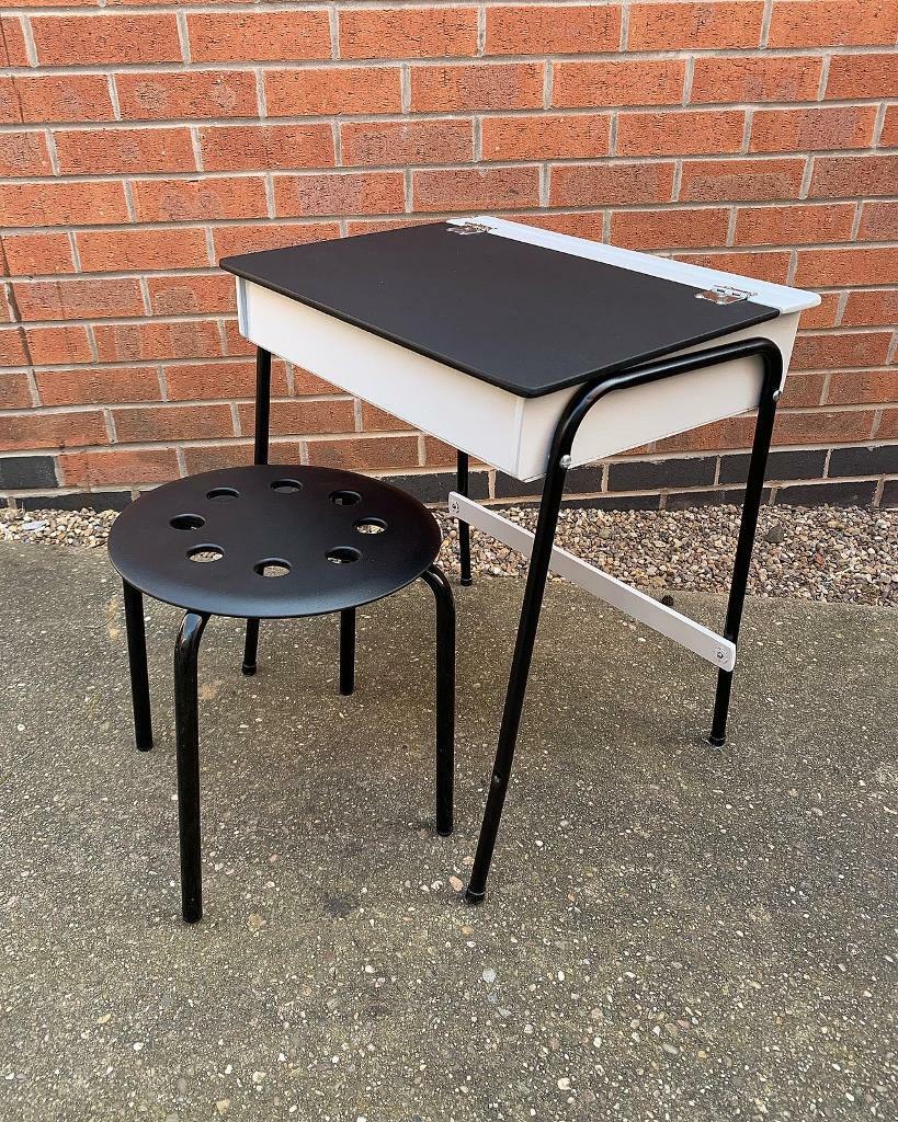 child's desk with chalkboard top